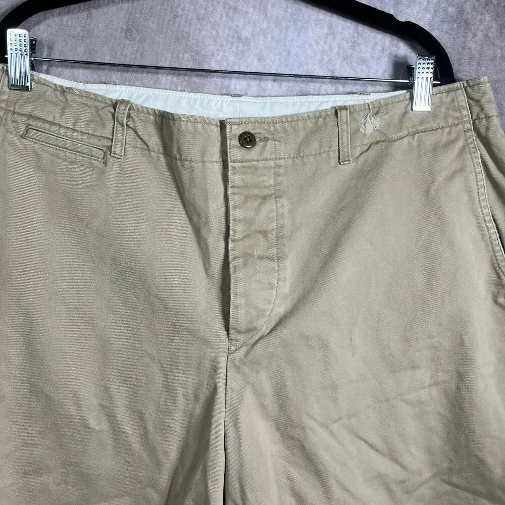 Polo Ralph Lauren Chino Shorts Mens Size‎ 38 Brown Flat Front Casual Preppy